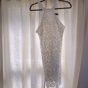 White floral lace dress